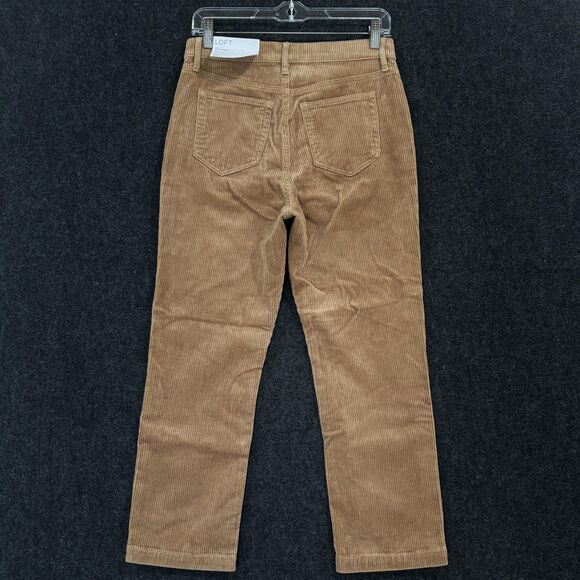 LOFT Pants Womens 4 Petite Tan High Rise The Straight Corduroy Regular Fit 27 - Picture 8 of 13